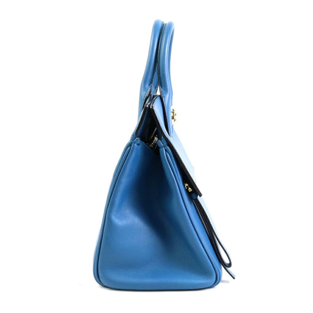 Salvatore Ferragamo Bag 2way Gancini gold leather Shoulder blue Gold Blue